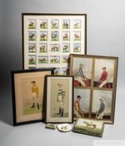 Horse racing prints and other collectibles, comprising: two Vanity Fair Caricature prints of the