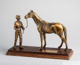 Three trophies presented to the jockey Pat Eddery, i) the winning jockey’s trophy for the AROC