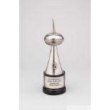 The Sportsman's Award of the Month presented to Lester Piggott in October 1969, the silvered-metal