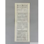 Racecard for Goodwood 2nd August 1878, featuring the Duke of Richmond's Plate, Nursery Stakes,