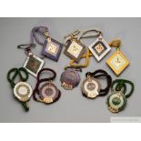 Collection of 21 Ascot racecourse members' gilt-metal & enamel Badges 1969 through the 1970s, Ladies