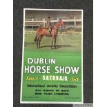 Poster for the 1969 Dublin Horse Show, artist's monogram in the plate, overlaid sticker for change