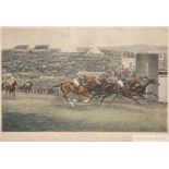 Godfrey Douglas Giles (1857-1941) HM THE KING'S 'MINORU' WINNING THE 1909 DERBY signed in pencil