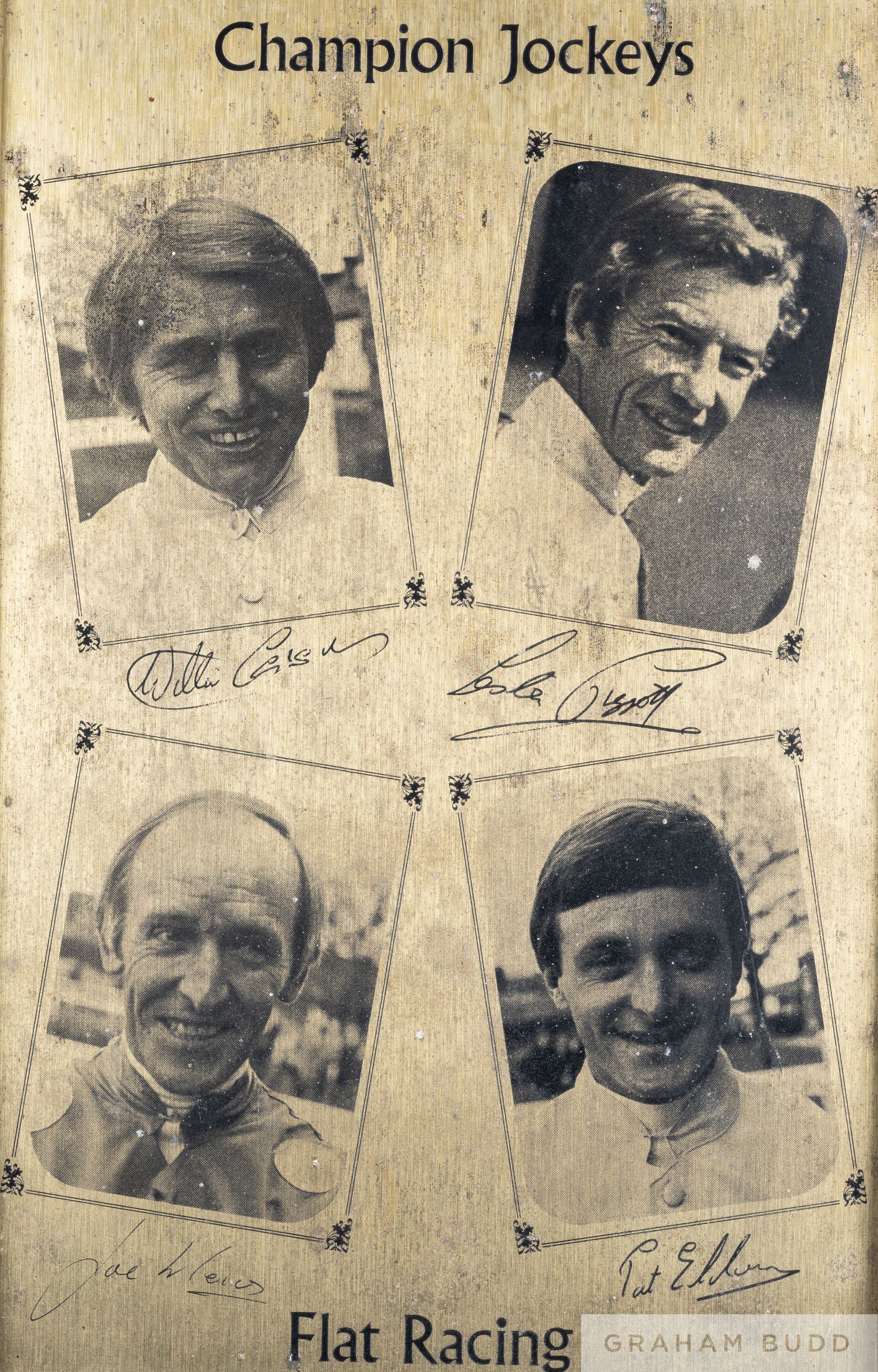 A group of four framed items from the Pat Eddery Collection, i) oval shaped print featuring - Image 3 of 4