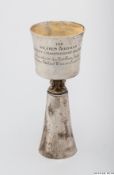 A Champion Flat Race Jockey trophy presented to Pat Eddery between 1974 and 1977, in the form of a