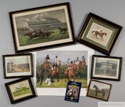 Seven horse racing prints,