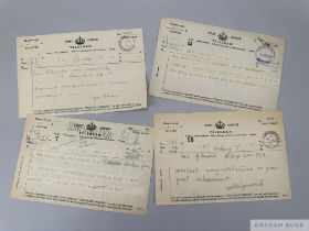 Group of congratulatory telegrams sent to Mrs Marion Glenister following the victories of her colt