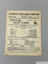 A racecard featuring the racehorse The Chase who the following season provided the 12-year-old