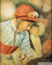 Elizabeth Refna Hamey (contemporary) PORTRAIT OF LESTER PIGGOTT signed by the artist and