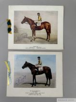 Two Lester Piggott-signed Christmas cards sent from Sir Victor Sassoon and featuring his 1957 and