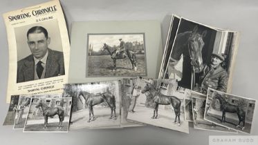 George Colling racing stable photographs circa 1940s, the lot also including a Sporting Chronicle