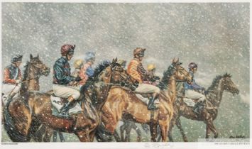 Roy Miller (British, born 1938) THREE LIMITED EDITION HORSE RACING PRINTS all signed by the