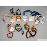 Collection of 36 Ascot racecourse members' gilt-metal & enamel Badges 1990's, Ladies, Guests,