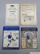 Three Ipswich Town v. Queen's Park Rangers match programmes