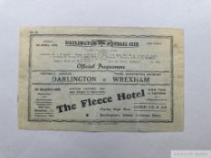 Darlington v. Wrexham match programme 7th April 1939