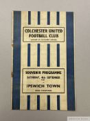 Colchester United v. Ipswich Town match programme, 4th September 1937