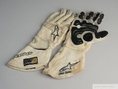 Pair of Christian Klien Honda used test gloves