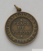 A rare bronze Professional Golfers Association medal for the Victory Tournament, 1919