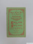 England v. Ireland International match programme, 14th February 1914