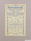 England v. The Rest International Trial match programme, 4th April 1929