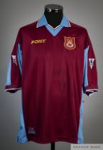 Trevor Sinclair claret and blue No.8 West Ham United short-sleeved shirt