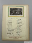 South African Rugby Tour 1906 a page of thirty autographs from the first touring side