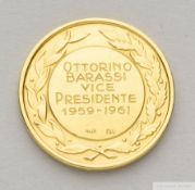.750 gold medal awarded to Ottorino Barassi by the FIGC (Italian F.A.) as Vice-President 1959-