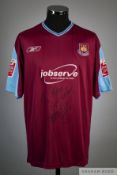 Sergei Rebrov claret and blue No.16 West Ham United short-sleeved shirt