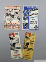 Four Scotland v. England International match programmes 1940s