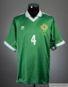 Jeff Whitley green and white No.4 Northern Ireland short-sleeved shirt, 1999-2000