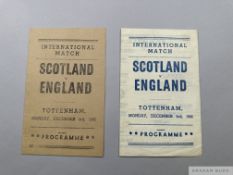 Two England v. Scotland International match programmes, 1945
