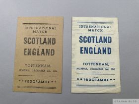 Two England v. Scotland International match programmes, 1945