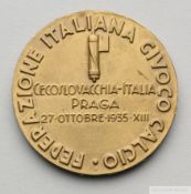 A bronze medal from the Ottorino Barassi Collection commemorating the Italy v Czechoslovakia