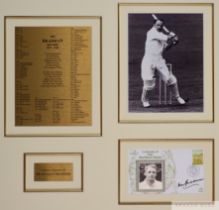 Don Bradman autographed display