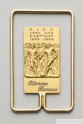 .750 gold & enamel money clip presented to Ottorino Barassi for his administration of the Italian