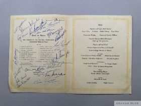 Canadian Tour 1950 autographed menu card