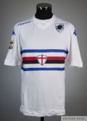 Angelo Palombo white, red and blue No.17 Sampdoria match worn short-sleeved shirt