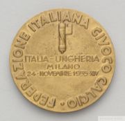 A bronze medal from the Ottorino Barassi Collection commemorating the Italy v Hungary
