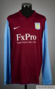 Emile Heskey claret and blue No.18 Aston Villa long-sleeved shirt, 2010-11