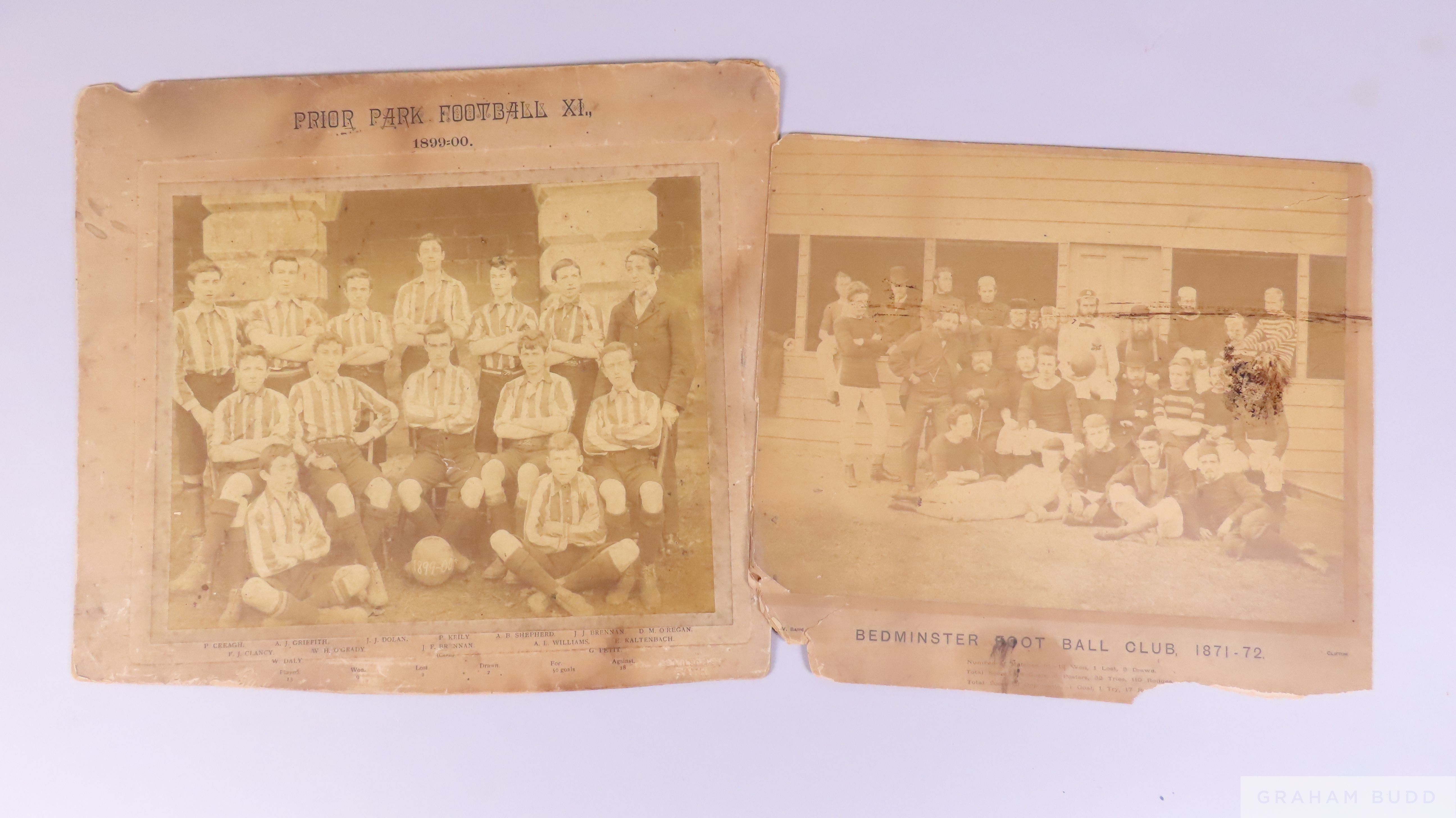 Victorian sepia-toned photograph of team line-up, inscribed in ink Rangers 1882-83 - Image 2 of 3