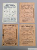Four Arsenal v. Queen's Park Rangers single-sheet match programmes