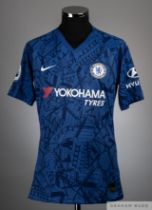 Mason Mount blue No.19 Chelsea match issued short-sleeved shirt, Nike, M