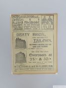 Rare England v. Ireland VIP International match programme, 16th February 1907