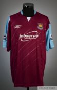 Bobby Zamora claret and blue No.25 West Ham United short-sleeved shirt,