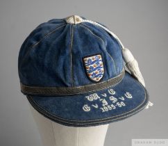 Billy Wright blue England v. Wales, Northern Ireland and Scotland International cap, 1955-56