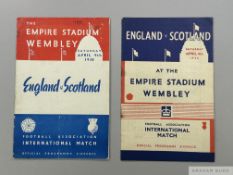 Two England v. Scotland International match programmes, 1930s