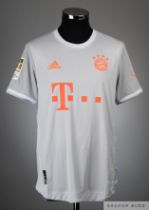 Benjamin Pavard grey and white No.5 Bayern Munich match issued short-sleeved shirt