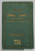 An Oldham Athletic fixture booklet 1926-27
