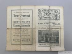 Rare England v. Wales International match programme, 3rd march 1924