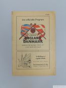 Denmark v England International match programme, 26th September 1948